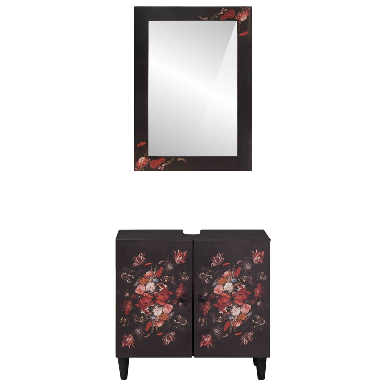 Σετ Ντουλαπιών Μπάνιου Επιτοίχιο 2 pcs Στερεό ξύλο μάνγκο