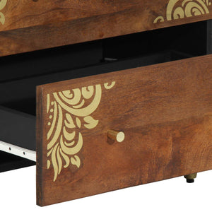 Πλαϊνό γραφείο με συρτάρι 2 pcs καφέ μελί 60 x 33 x 75 cm - Pakobazaar