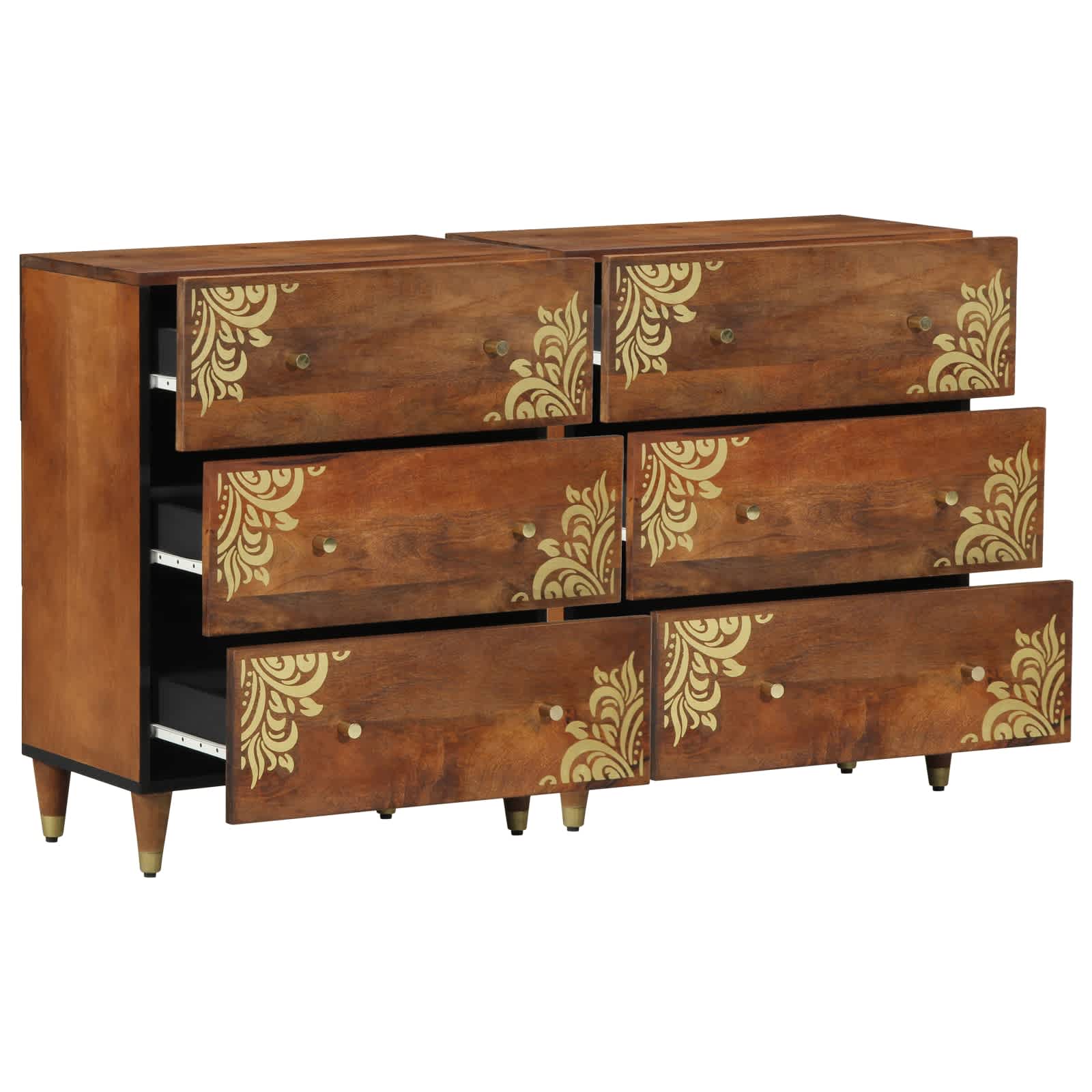 Πλαϊνό γραφείο με συρτάρι 2 pcs καφέ μελί 60 x 33 x 75 cm - Pakobazaar