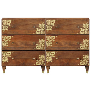 Πλαϊνό γραφείο με συρτάρι 2 pcs καφέ μελί 60 x 33 x 75 cm - Pakobazaar