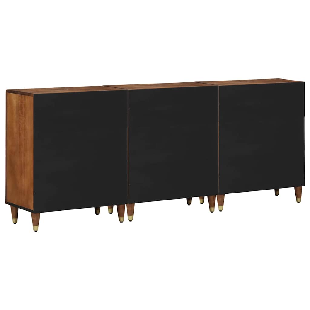 Σετ Ντουλαπιών Μπάνιου με συρτάρι 3 pcs Μέλι Καφέ και Χρυσό