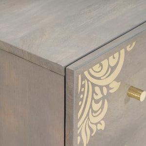 Πλαϊνό γραφείο 2 τμχ. 60 x 33 x 75 cm Στερεό ξύλο μάνγκο Γκρι
