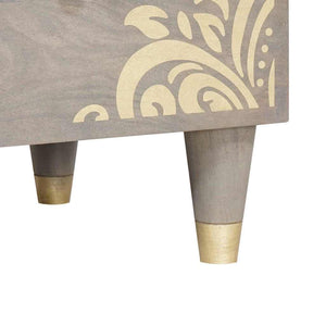Πλαϊνό γραφείο 2 τμχ. 60 x 33 x 75 cm Στερεό ξύλο μάνγκο Γκρι