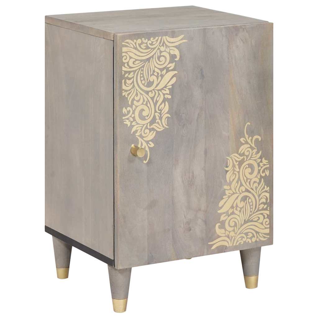 Σετ Ντουλαπιών Μπάνιου με συρτάρι 4 pcs Γκρι Στερεό ξύλο μάνγκο