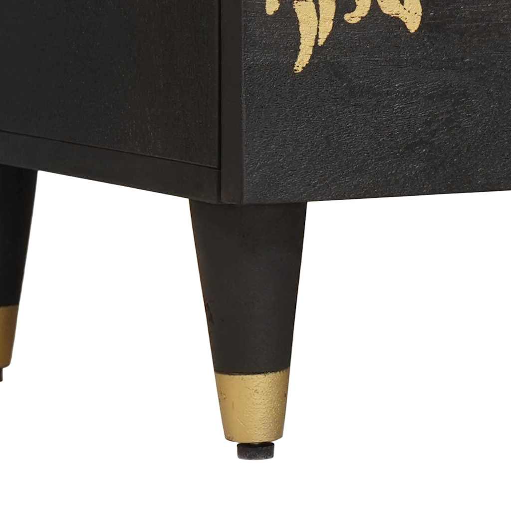 Πλαϊνό γραφείο 2 pcs Μαύρο 60 x 33 x 75 cm Στερεό ξύλο μάνγκο