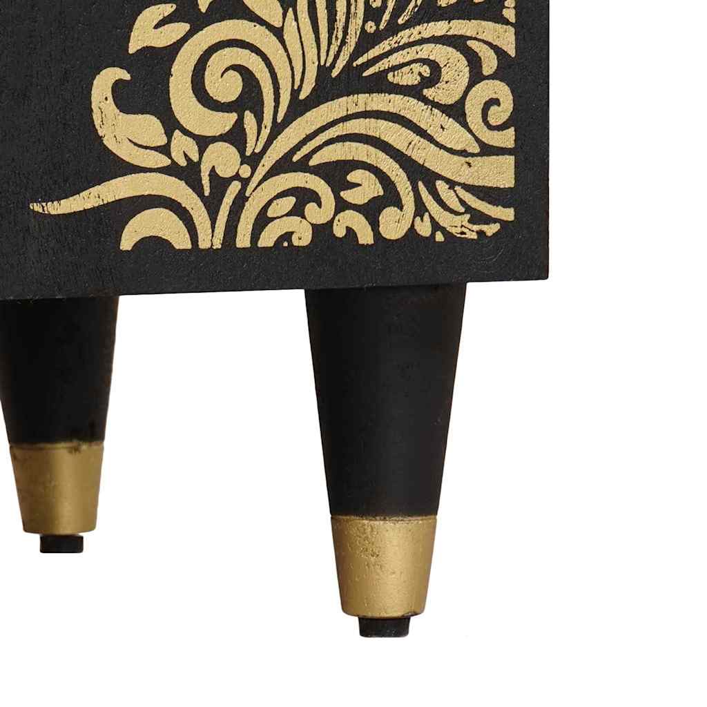 Σετ Ντουλαπιών Μπάνιου Επιτοίχιο 3 pcs Μαύρο Στερεό ξύλο μάνγκο