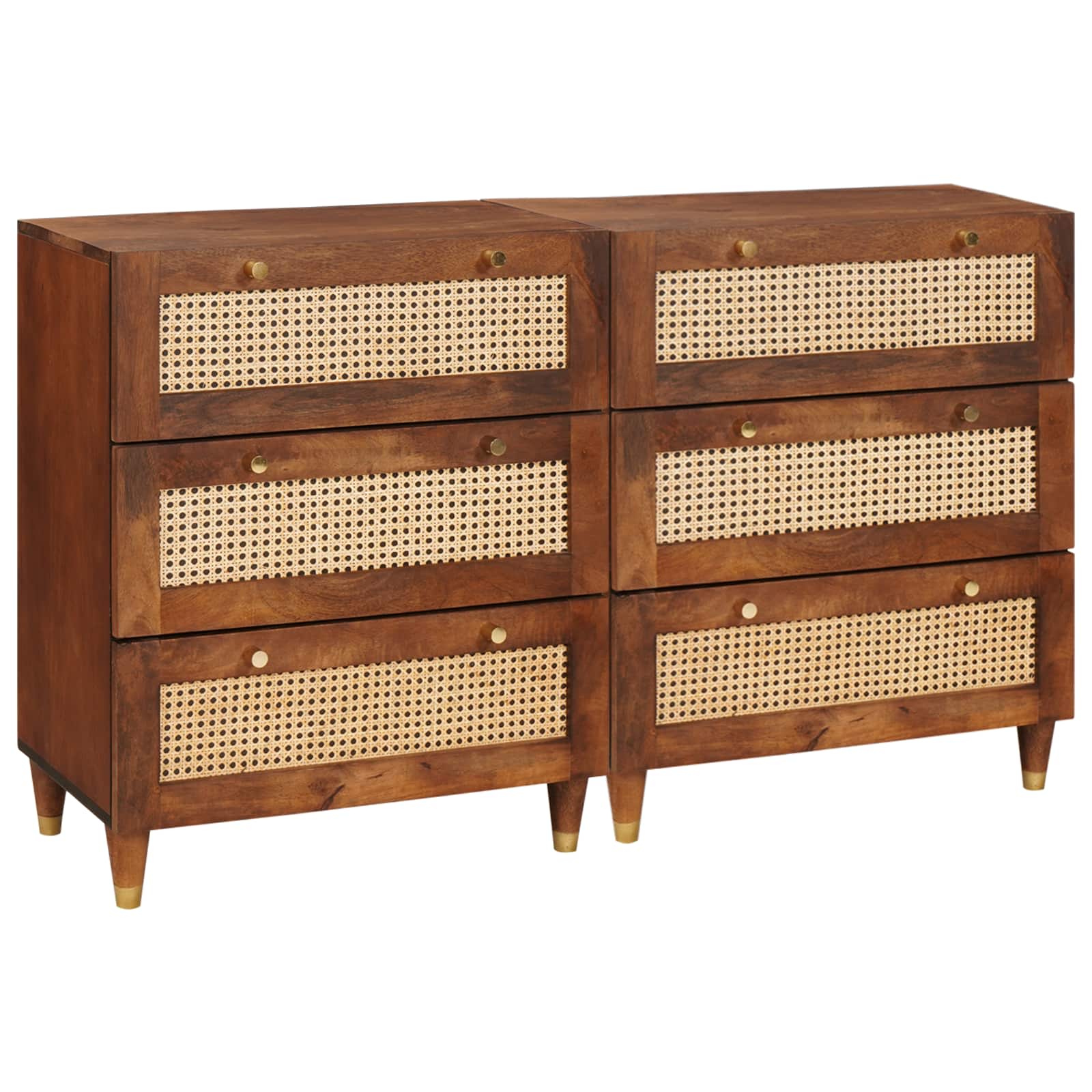 Σετ Μπουφέδων 2 pcs Καφέ 60 x 33,5 x 75 εκ. Στερεό ξύλο μάνγκο - Pakobazaar