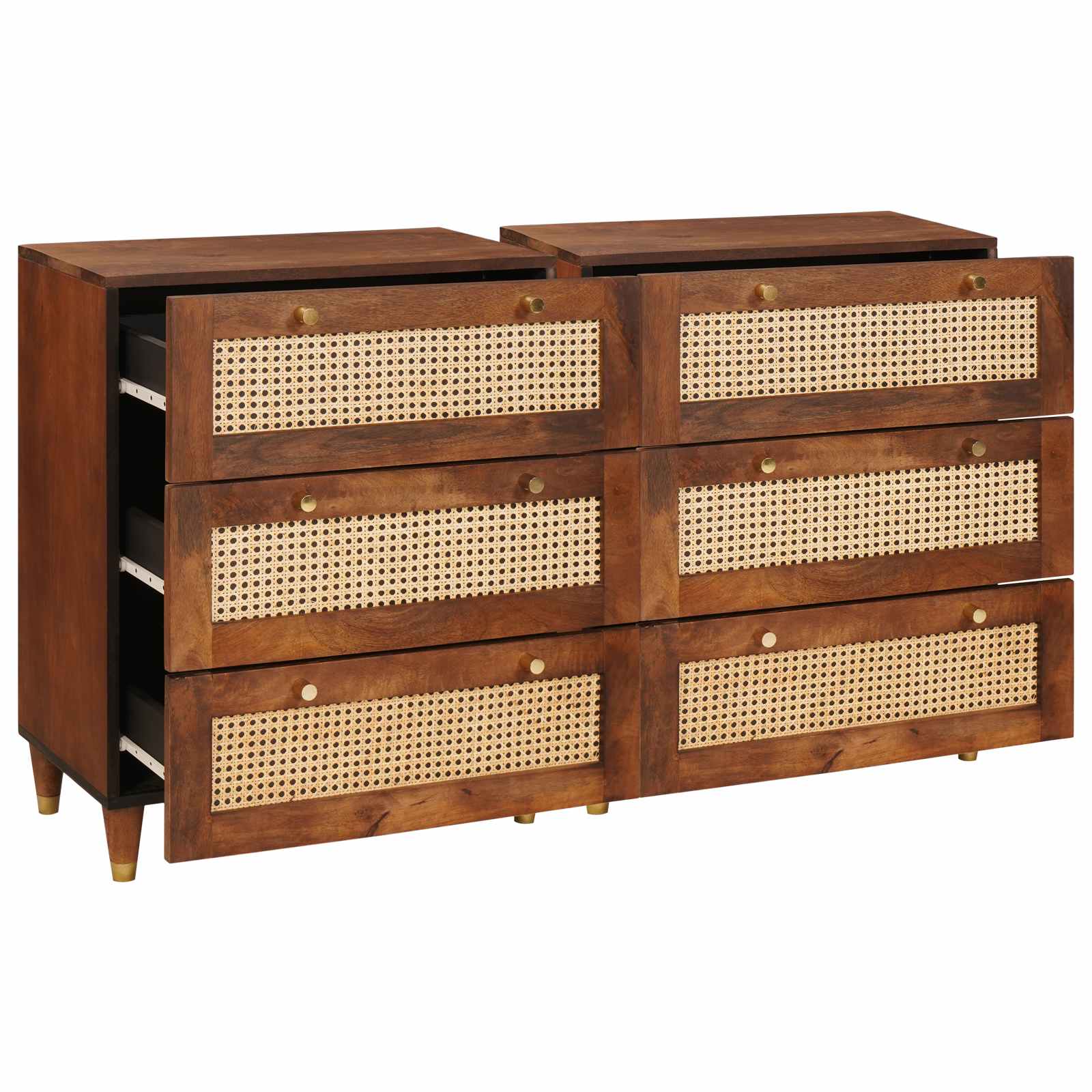 Σετ Μπουφέδων 2 pcs Καφέ 60 x 33,5 x 75 εκ. Στερεό ξύλο μάνγκο - Pakobazaar