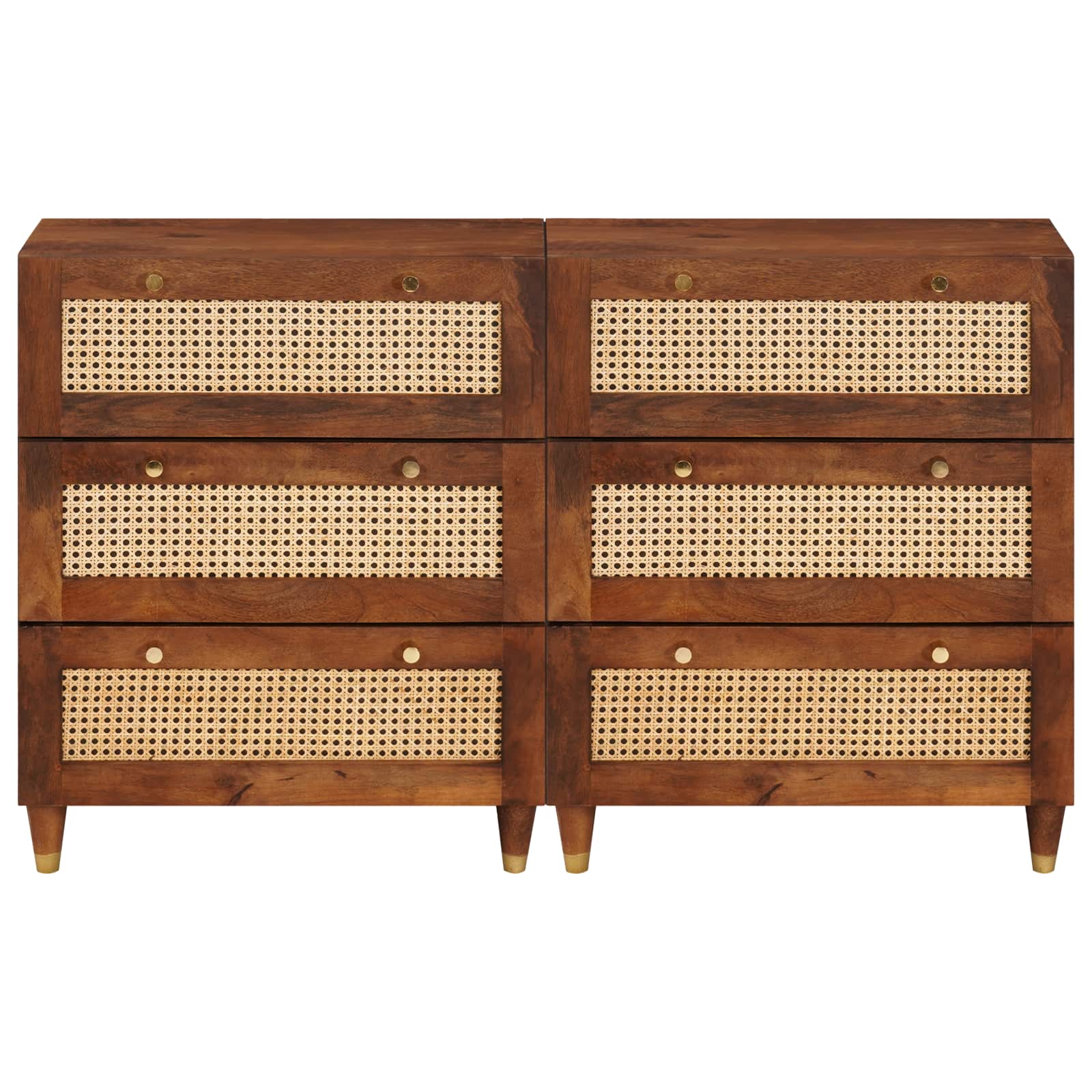 Σετ Μπουφέδων 2 pcs Καφέ 60 x 33,5 x 75 εκ. Στερεό ξύλο μάνγκο - Pakobazaar