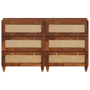 Σετ Μπουφέδων 2 pcs Καφέ 60 x 33,5 x 75 εκ. Στερεό ξύλο μάνγκο - Pakobazaar