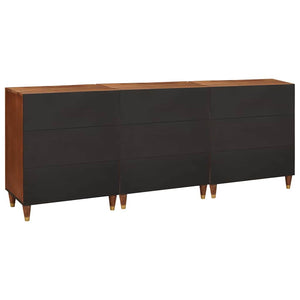 Σετ Μπουφέδων 3 pcs Καφέ 180 x 33 x 75 εκ. Στερεό ξύλο μάνγκο - Pakobazaar