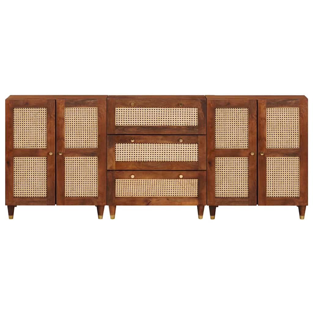 Σετ Μπουφέδων 3 pcs Καφέ 180 x 33 x 75 εκ. Στερεό ξύλο μάνγκο - Pakobazaar