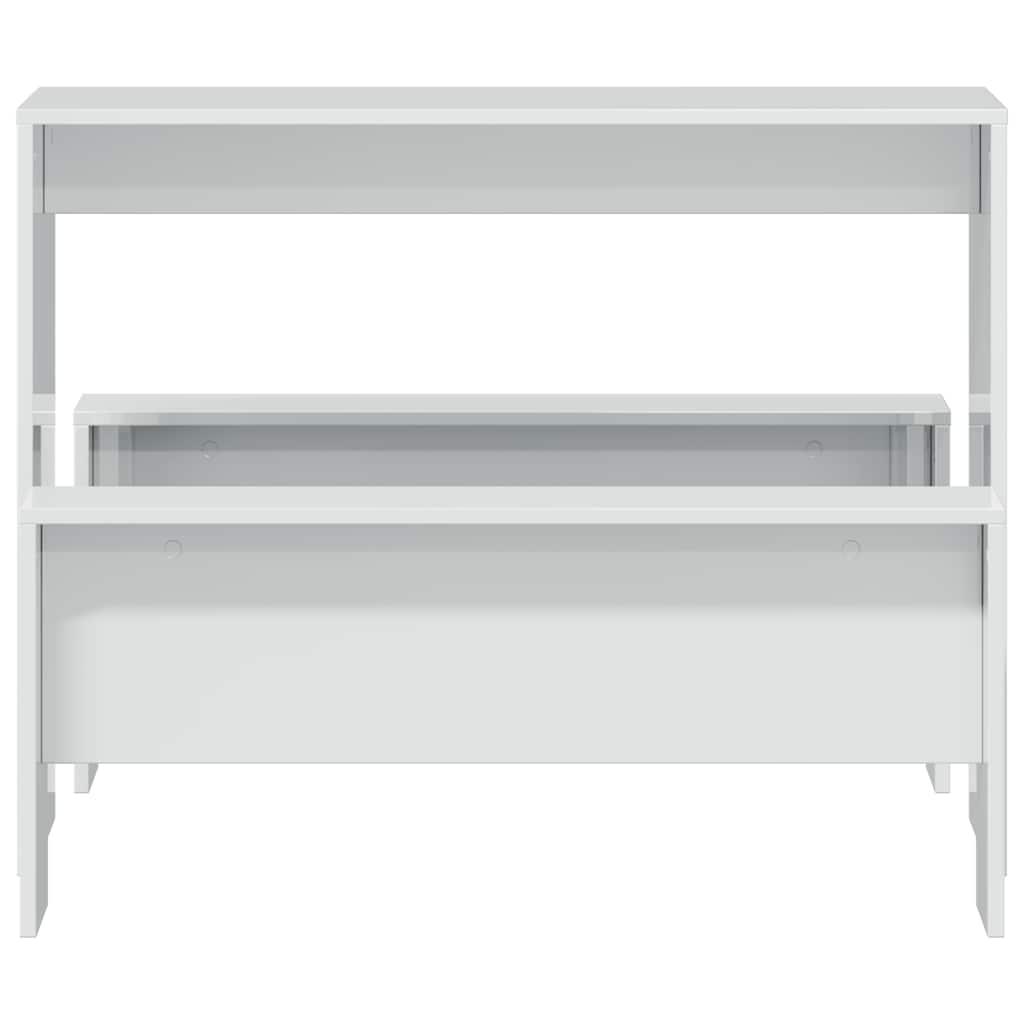 Σετ Τραπεζαρίας με Πάγκο Γυαλιστερό Λευκό Επεξεργασμένο Ξύλο