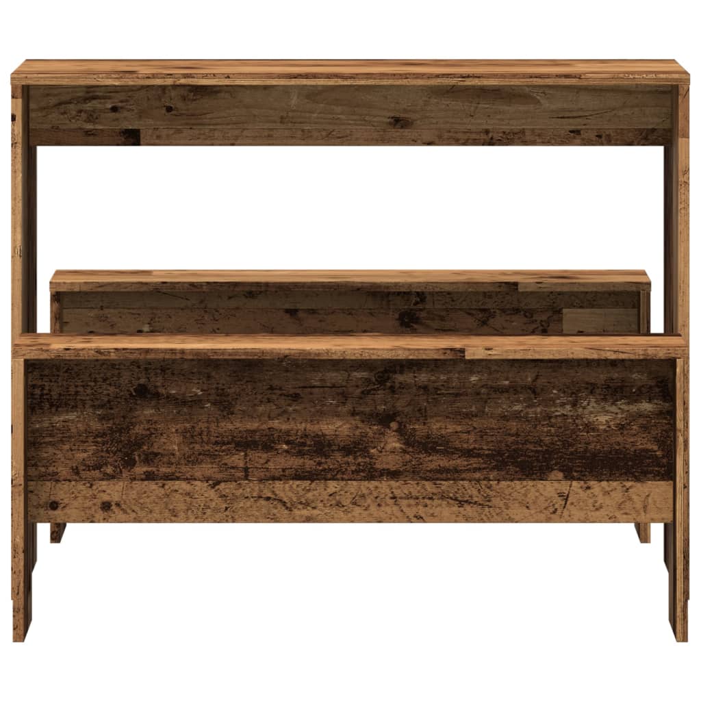 Σετ Τραπεζαρίας με Πάγκο Όψη Παλαιού Ξύλου Επεξεργασμένο Ξύλο - Pakobazaar