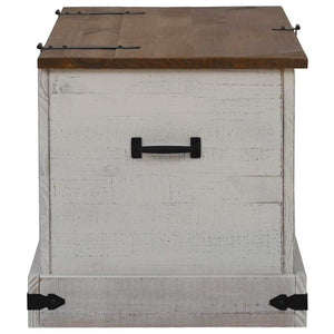 Σεντούκι αποθήκευσης HALDEN Λευκό 91x48x47 cm Στερεό ξύλο πεύκο - Pakobazaar