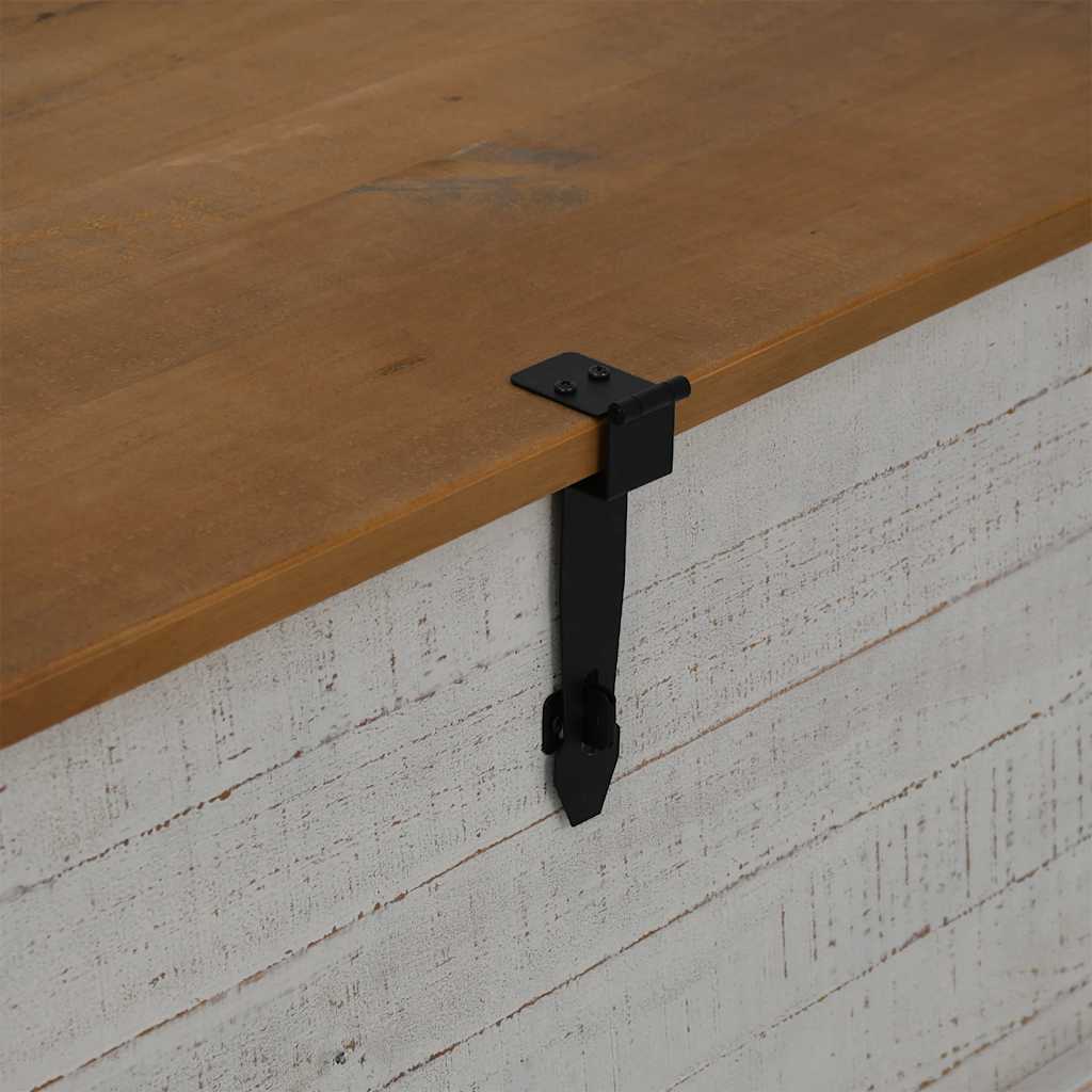 Σεντούκι αποθήκευσης HALDEN Λευκό 91x48x47 cm Στερεό ξύλο πεύκο - Pakobazaar