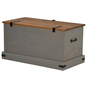 Σεντούκι αποθήκευσης HALDEN γκρι 91x48x47 cm μασίφ ξύλο πεύκο