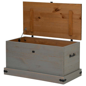 Σεντούκι αποθήκευσης HALDEN γκρι 91x48x47 cm μασίφ ξύλο πεύκο