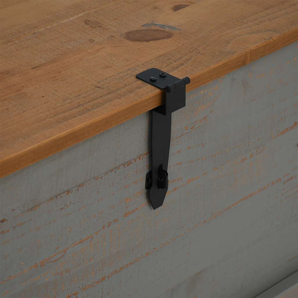 Σεντούκι αποθήκευσης HALDEN γκρι 91x48x47 cm μασίφ ξύλο πεύκο