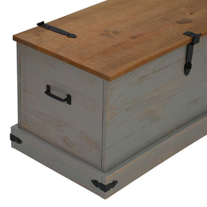 Σεντούκι αποθήκευσης HALDEN γκρι 91x48x47 cm μασίφ ξύλο πεύκο