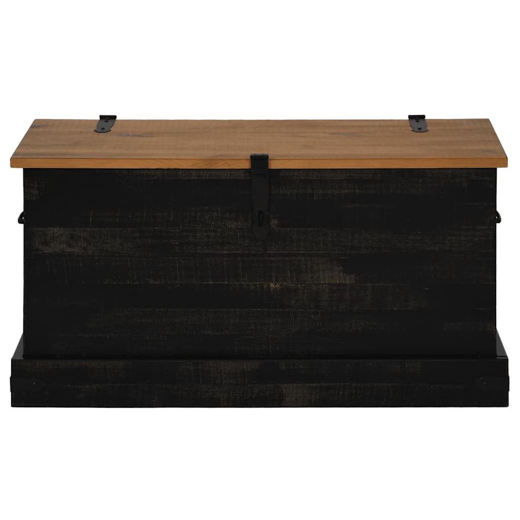 Σεντούκι αποθήκευσης HALDEN Μαύρο 91x48x47cm Στερεό ξύλο πεύκου