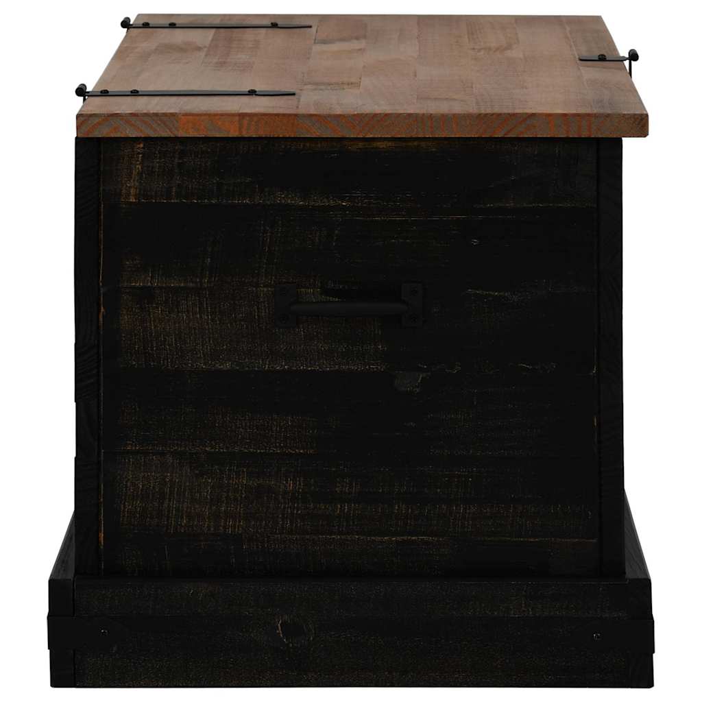 Σεντούκι αποθήκευσης HALDEN Μαύρο 91x48x47cm Στερεό ξύλο πεύκου