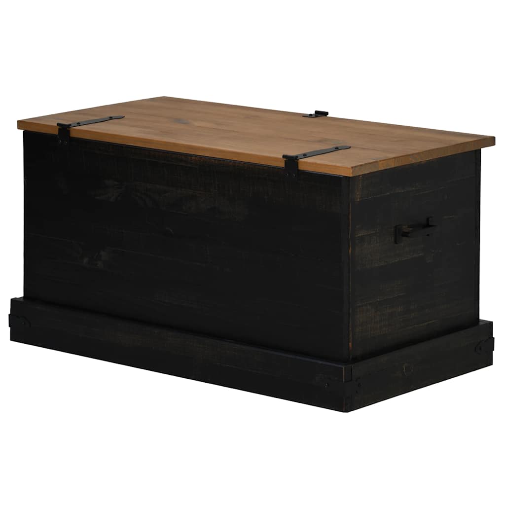 Σεντούκι αποθήκευσης HALDEN Μαύρο 91x48x47cm Στερεό ξύλο πεύκου