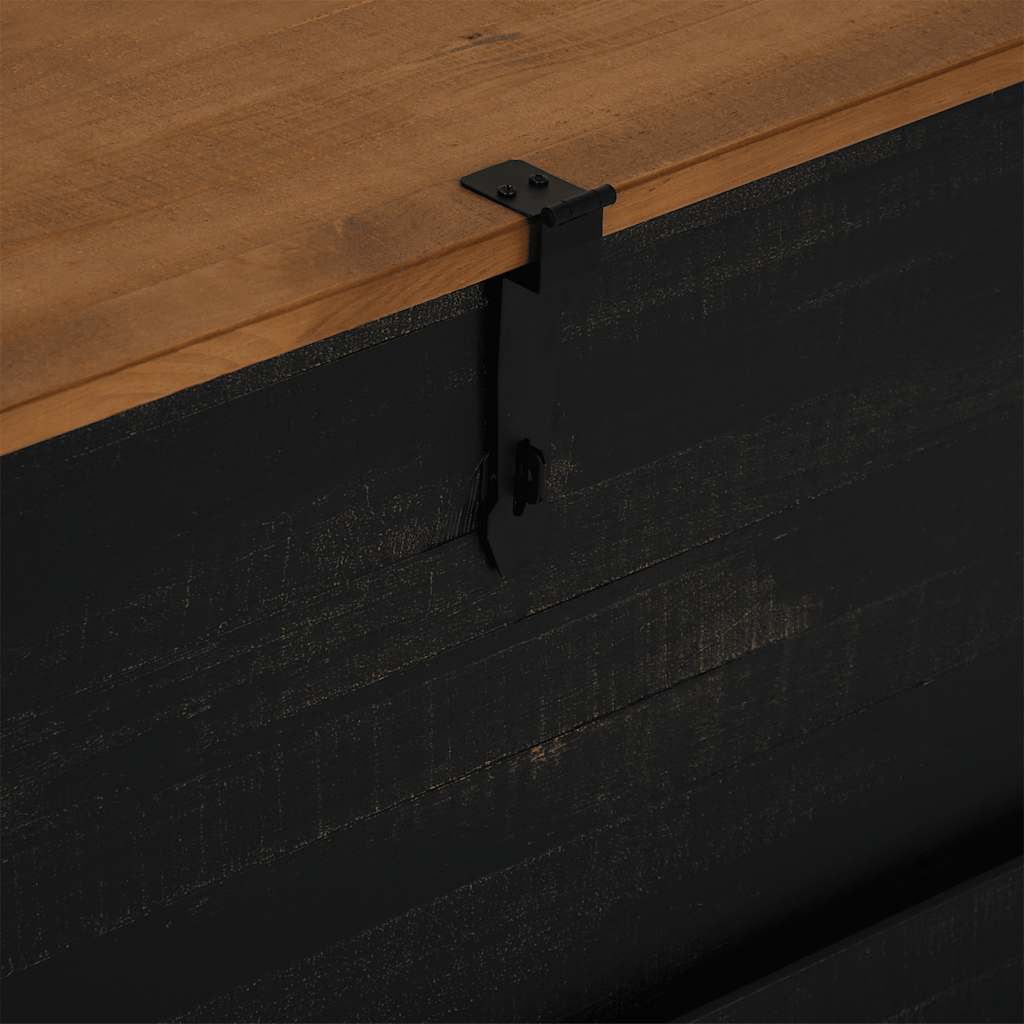 Σεντούκι αποθήκευσης HALDEN Μαύρο 91x48x47cm Στερεό ξύλο πεύκου