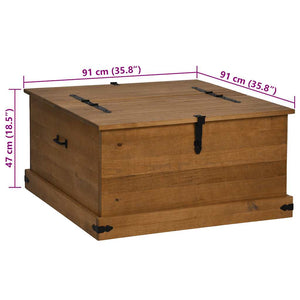 Σεντούκι αποθήκευσης HALDEN 91x91x47 cm Ξύλο μασίφ πεύκο - Pakobazaar