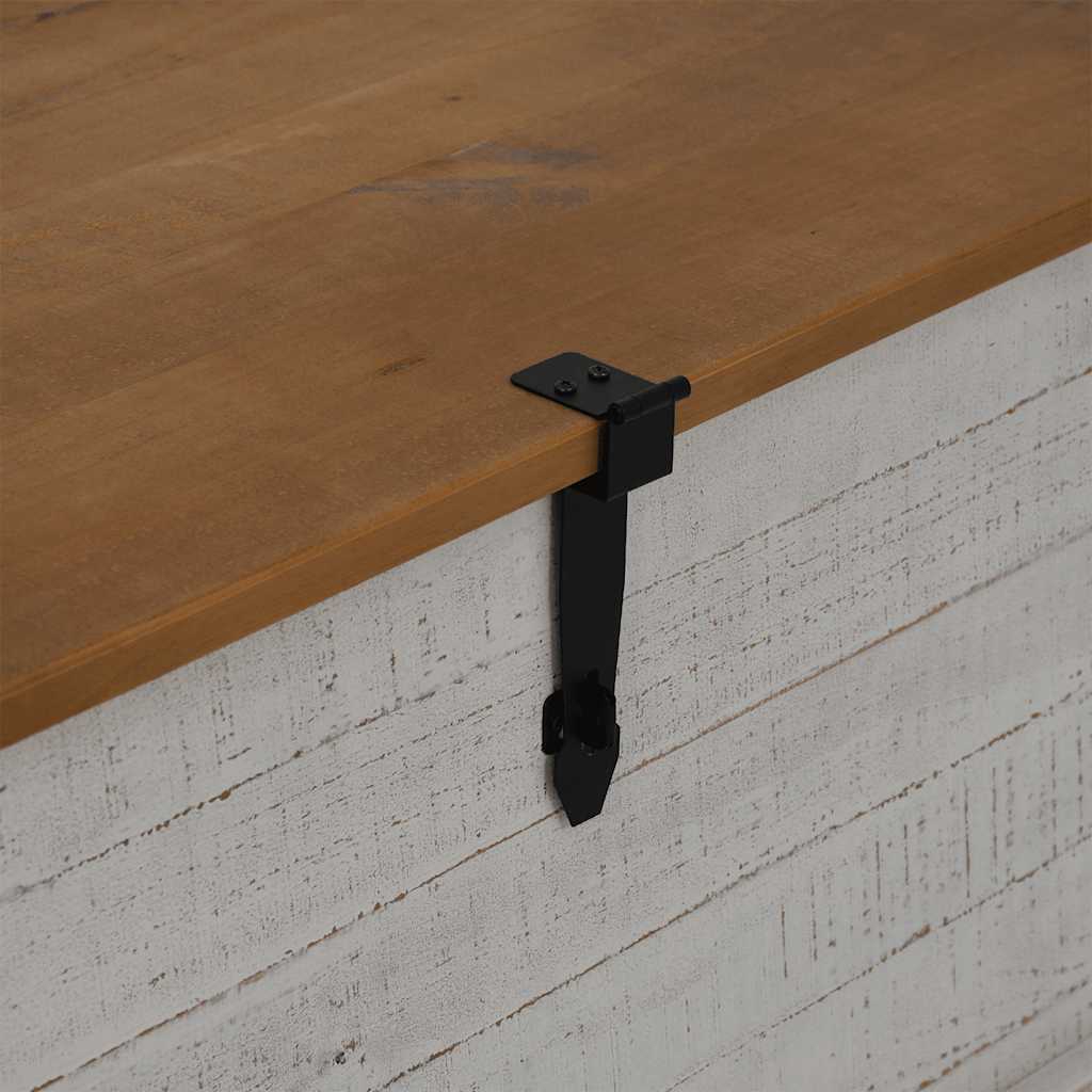 Σεντούκι αποθήκευσης HALDEN Λευκό 91x91x47 cm Στερεό ξύλο πεύκο - Pakobazaar