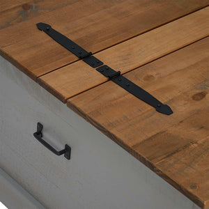 Σεντούκι αποθήκευσης HALDEN γκρι 91x91x47 cm μασίφ ξύλο πεύκο