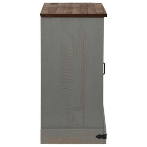 Sideboard HALDEN με συρόμενη πόρτα γκρι 80x40x80 cm μασίφ ξύλο
