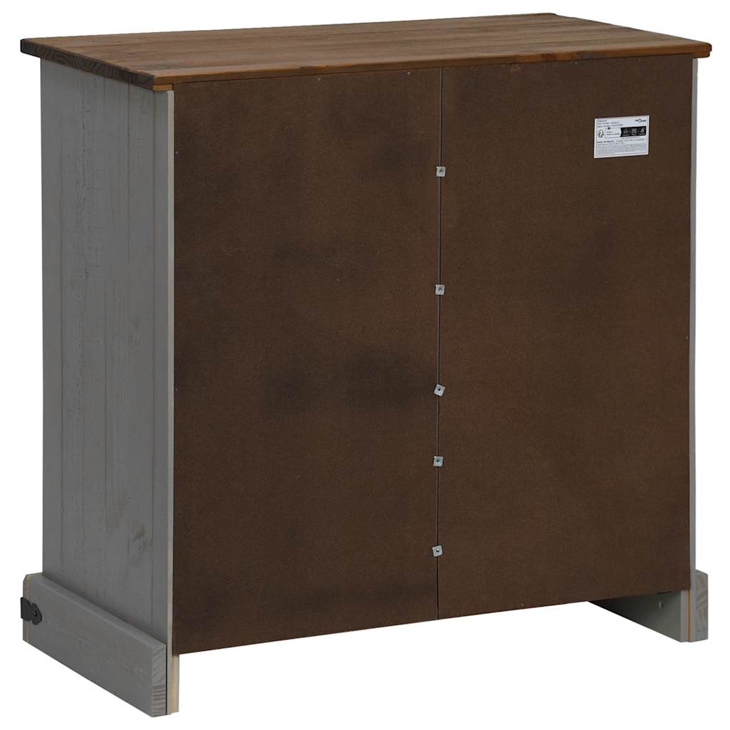 Sideboard HALDEN με συρόμενη πόρτα γκρι 80x40x80 cm μασίφ ξύλο