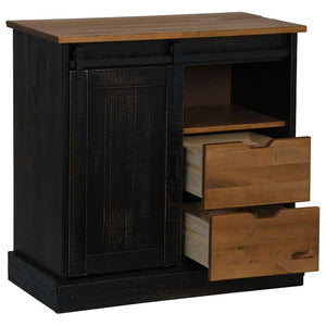 Sideboard HALDEN με συρόμενη πόρτα Μαύρο 80x40x80 cm
