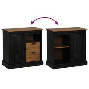 Sideboard HALDEN με συρόμενη πόρτα Μαύρο 80x40x80 cm