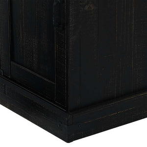 Sideboard HALDEN με συρόμενη πόρτα Μαύρο 80x40x80 cm