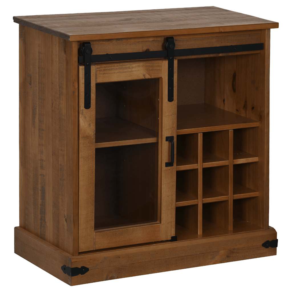 Sideboard HALDEN με συρόμενη πόρτα 80x40x80 cm μασίφ ξύλο - Pakobazaar