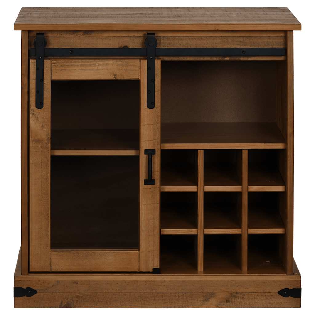 Sideboard HALDEN με συρόμενη πόρτα 80x40x80 cm μασίφ ξύλο - Pakobazaar