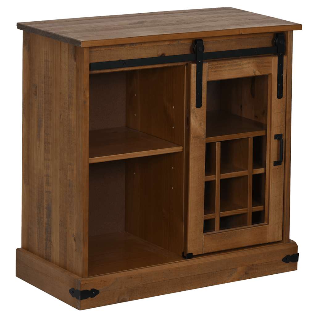 Sideboard HALDEN με συρόμενη πόρτα 80x40x80 cm μασίφ ξύλο - Pakobazaar