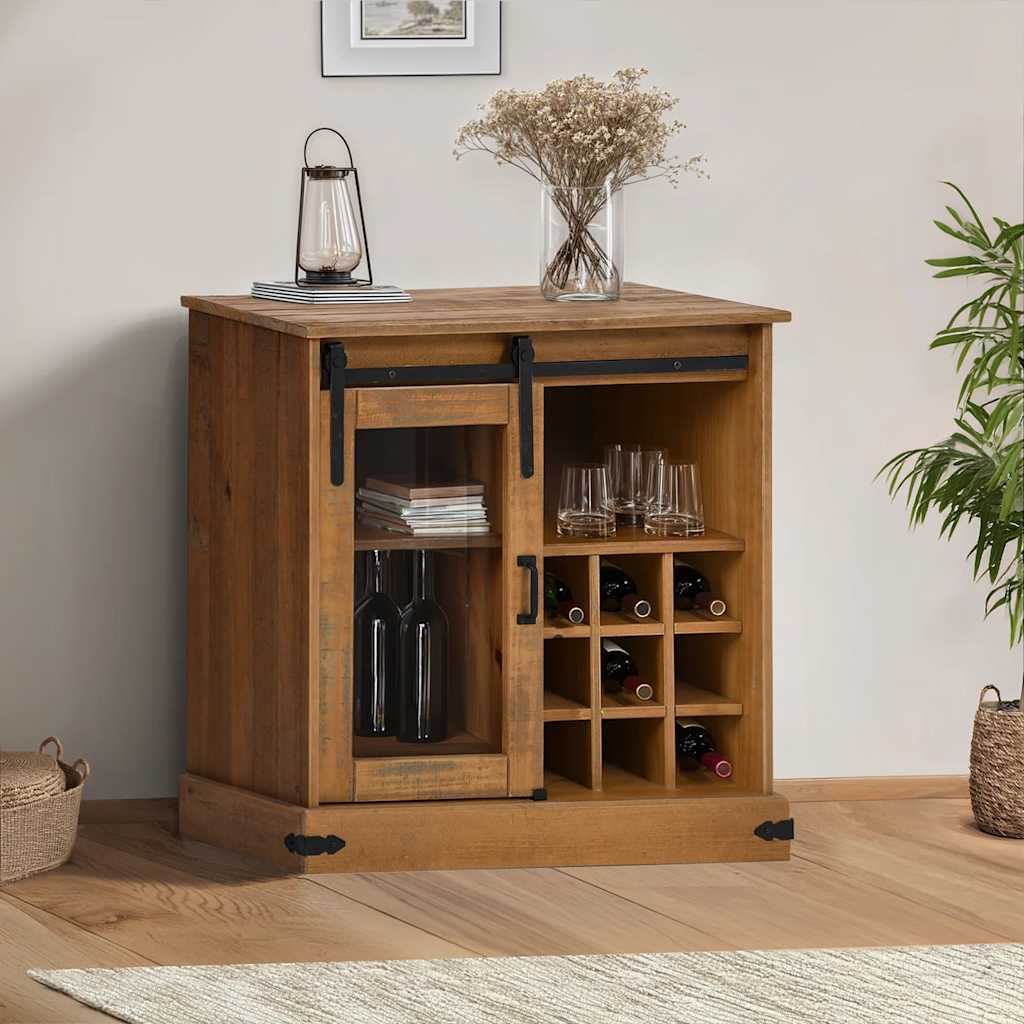 Sideboard HALDEN με συρόμενη πόρτα 80x40x80 cm μασίφ ξύλο - Pakobazaar
