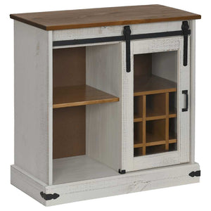 Sideboard HALDEN με συρόμενη πόρτα Λευκό 80x40x80 cm μασίφ ξύλο