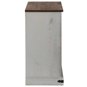 Sideboard HALDEN με συρόμενη πόρτα Λευκό 80x40x80 cm μασίφ ξύλο
