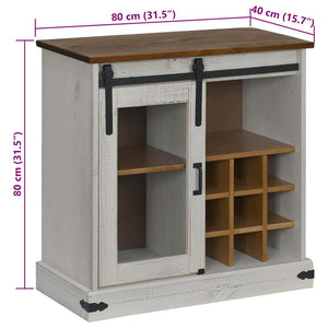 Sideboard HALDEN με συρόμενη πόρτα Λευκό 80x40x80 cm μασίφ ξύλο