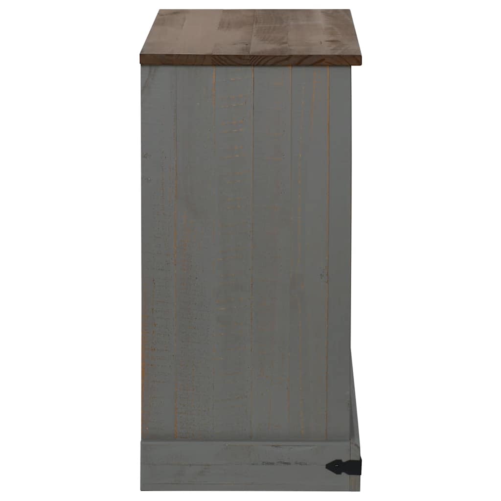 Sideboard HALDEN με συρόμενη πόρτα γκρι 80x40x80 cm μασίφ ξύλο - Pakobazaar