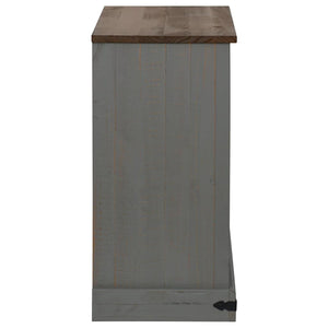 Sideboard HALDEN με συρόμενη πόρτα γκρι 80x40x80 cm μασίφ ξύλο - Pakobazaar