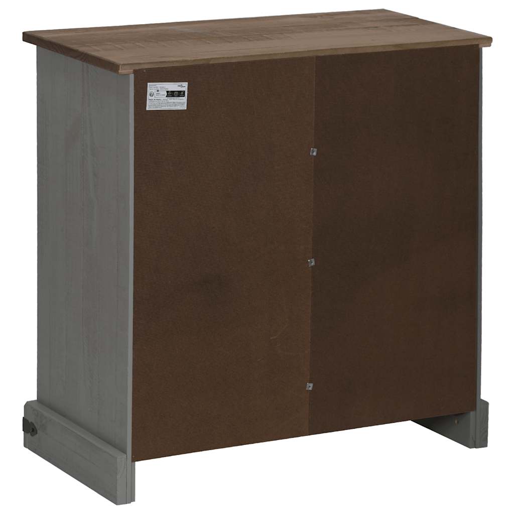 Sideboard HALDEN με συρόμενη πόρτα γκρι 80x40x80 cm μασίφ ξύλο - Pakobazaar