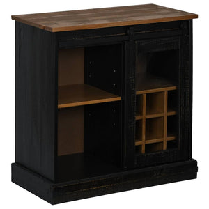 Sideboard HALDEN με συρόμενη πόρτα Μαύρο 80x40x80 cm