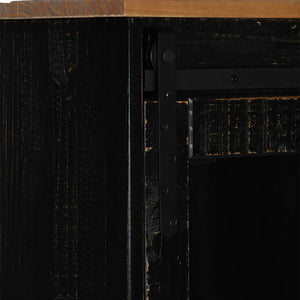 Sideboard HALDEN με συρόμενη πόρτα Μαύρο 80x40x80 cm