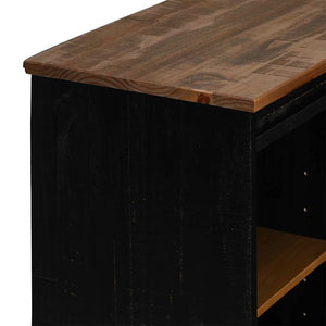 Sideboard HALDEN με συρόμενη πόρτα Μαύρο 80x40x80 cm