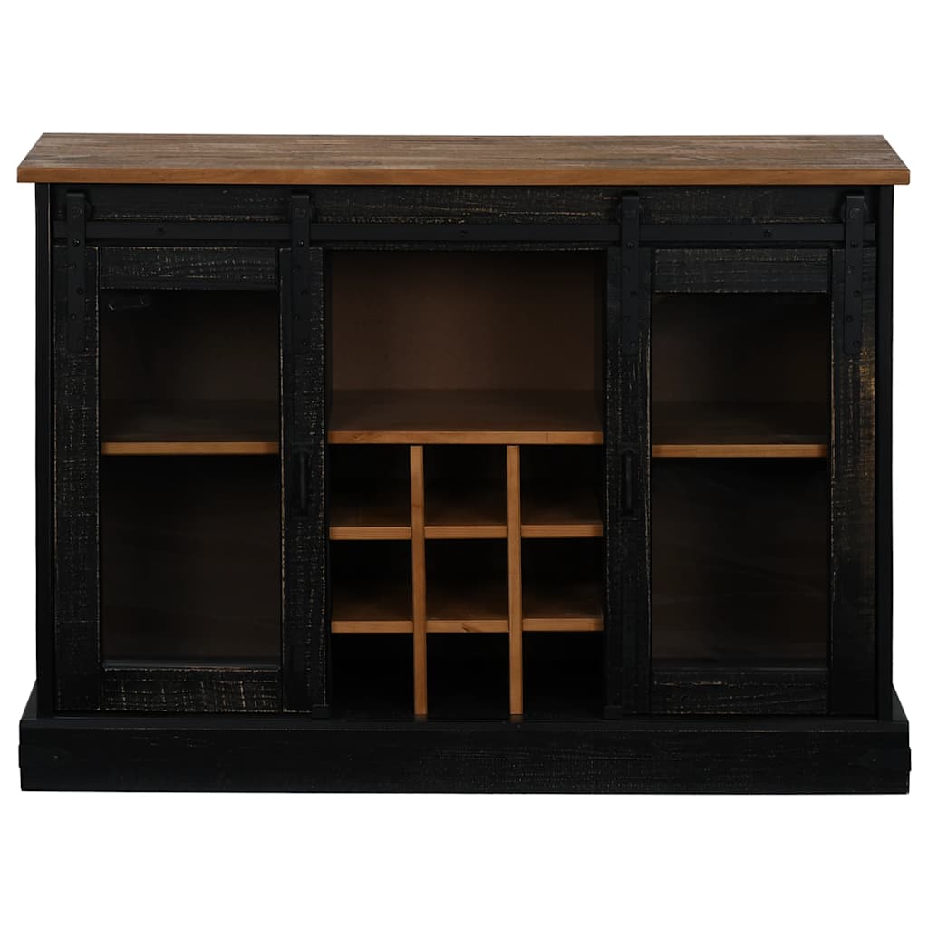 Sideboard HALDEN 2 συρόμενες πόρτες μαύρο 112x40x80 cm